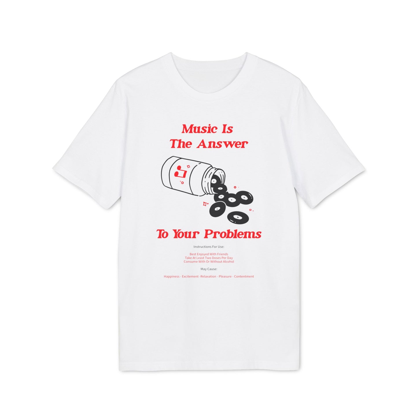 Music Is The Answer Maglietta in Cotone Biologico
