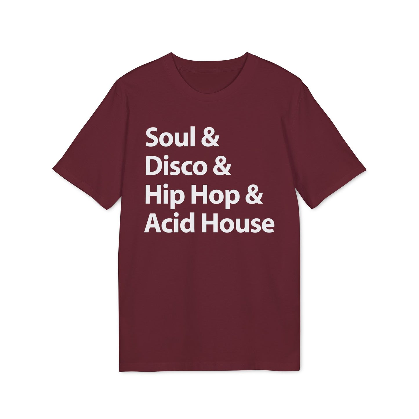 Soul Disco Hip Hop Acid House Maglietta in Cotone Biologico