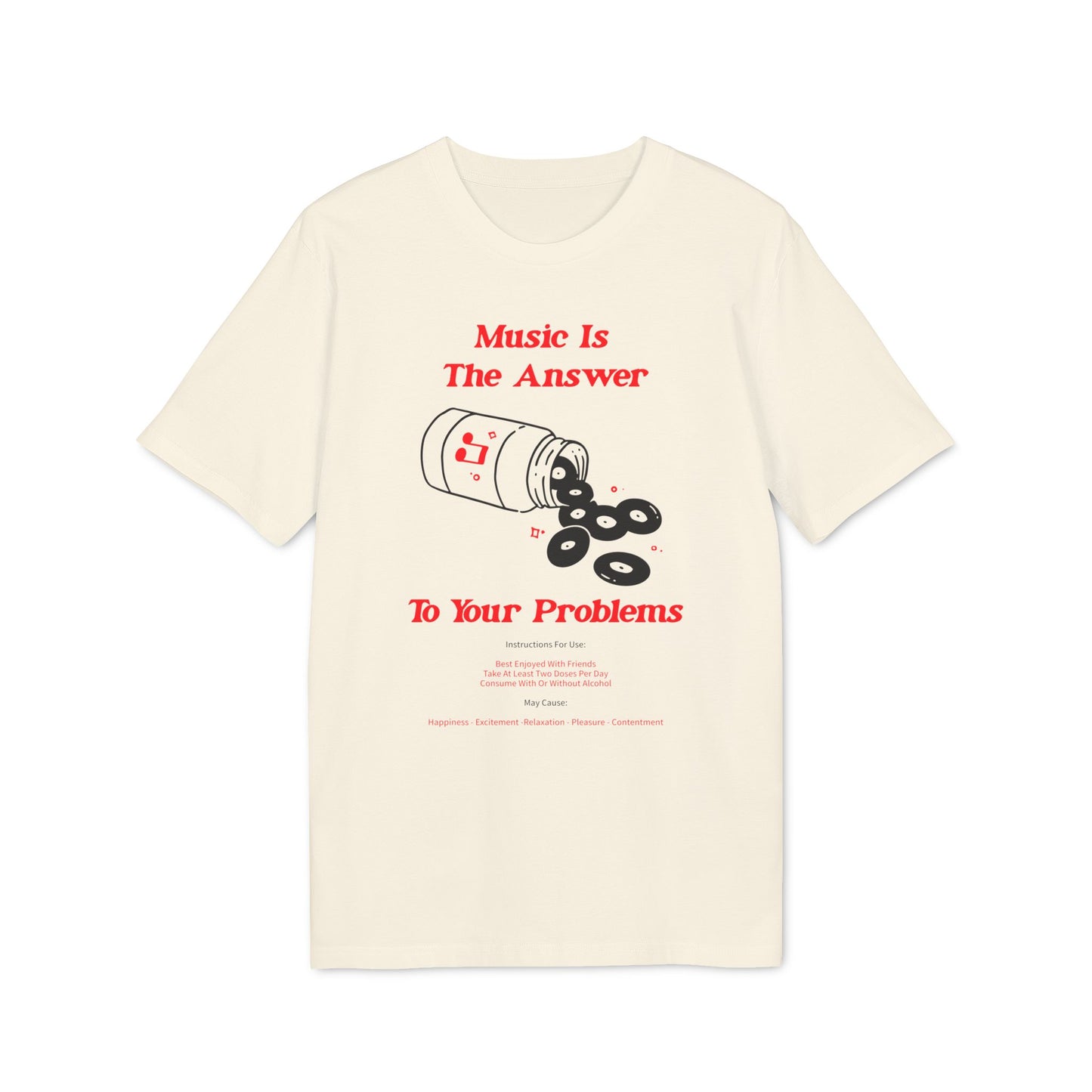 Music Is The Answer Maglietta in Cotone Biologico