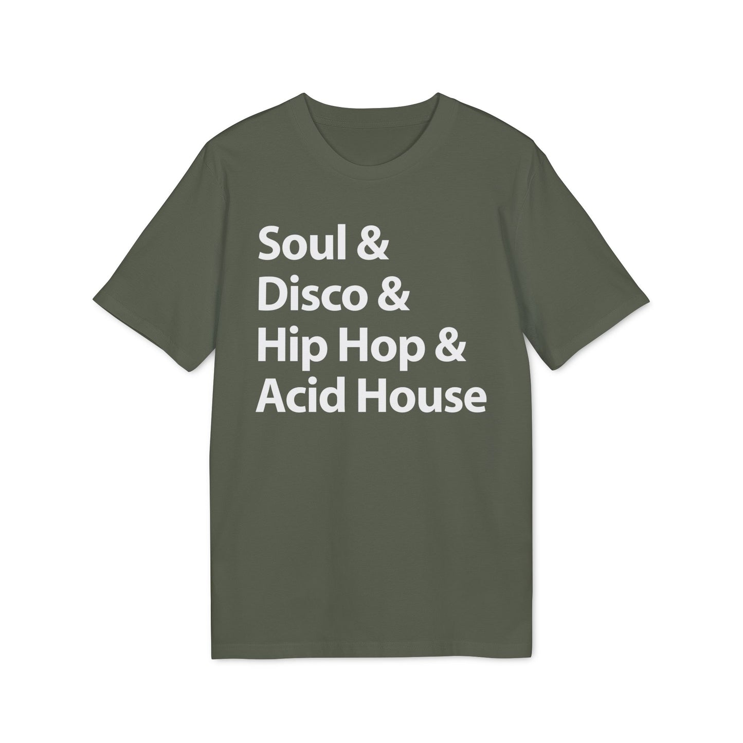 Soul Disco Hip Hop Acid House Maglietta in Cotone Biologico
