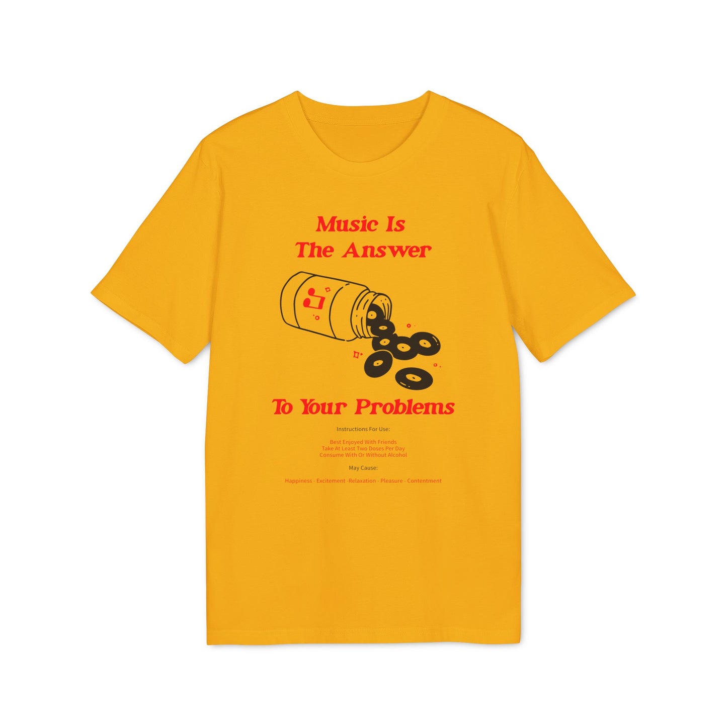 Music Is The Answer Maglietta in Cotone Biologico